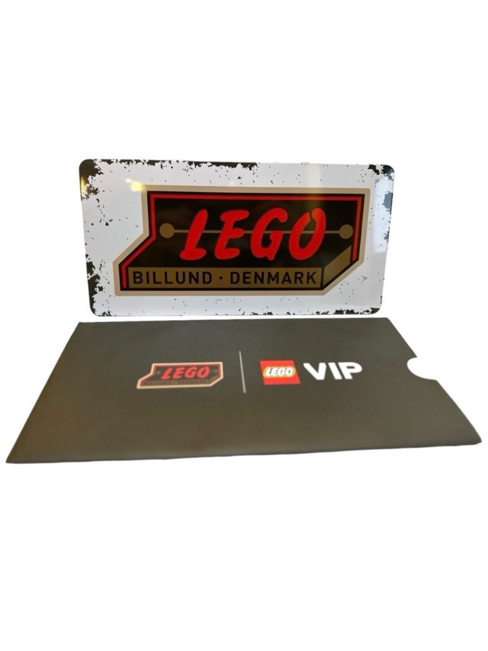 Lego Retro Collectible VIP Billund Denmark Tin License Plate sign - NEW